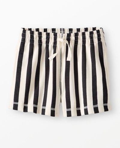 French Terry Striped Midi Shorts