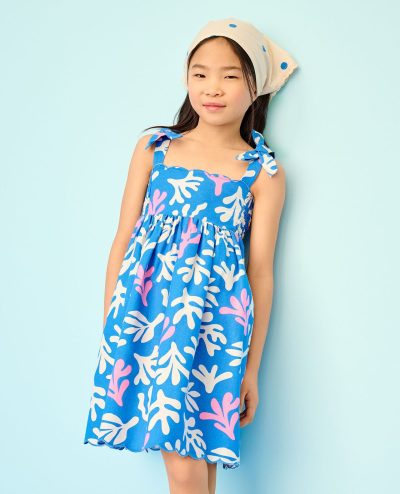 Sleeveless Linen Bow Strap Dress