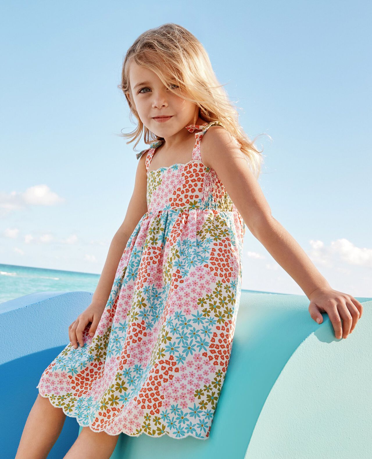 Sleeveless Linen Bow Strap Dress - Image 3