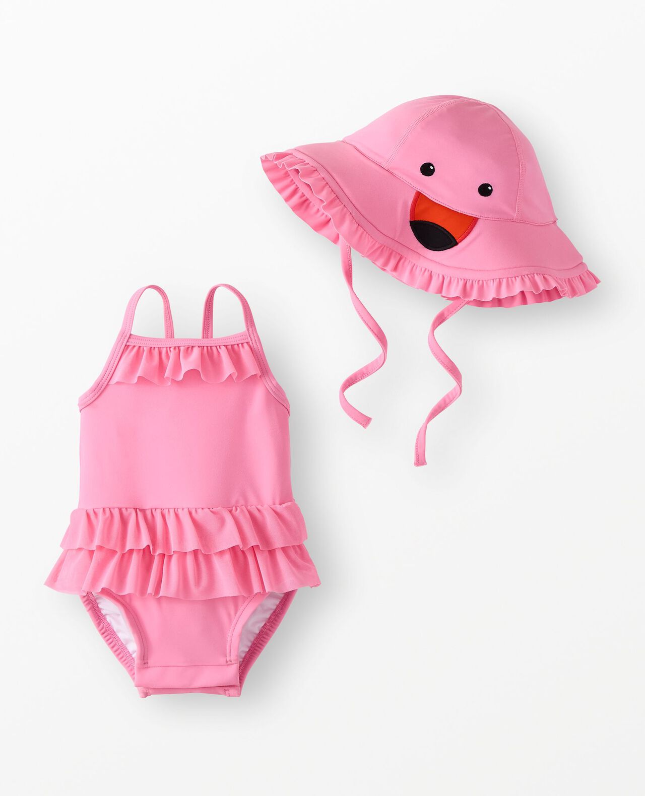 Baby One-Piece Flamingo Swimsuit & Swim Hat Set - Image 2