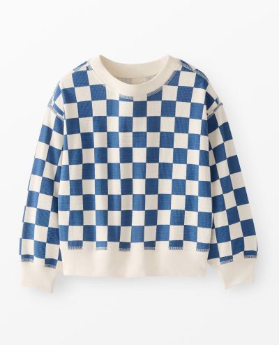 Checkered Waffle Crewneck