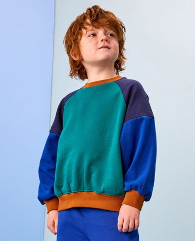 French Terry Colorblock Bubble Sweatshirt