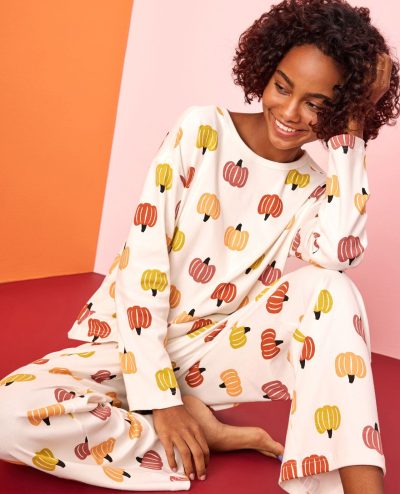 Women's Halloween Wide Leg Pajama Set