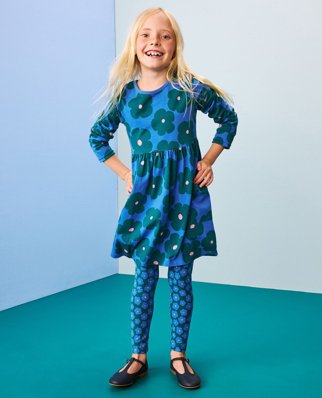 Long Sleeve Playground Dress with Pockets - Image 3