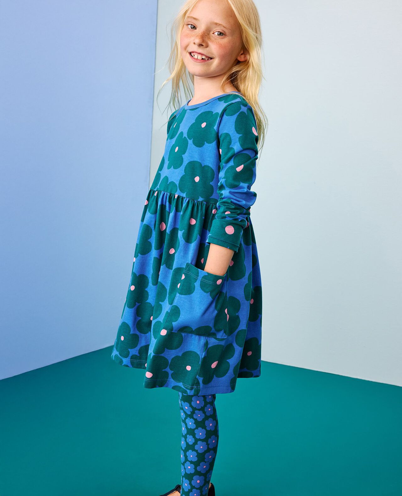 Long Sleeve Playground Dress with Pockets - Image 4