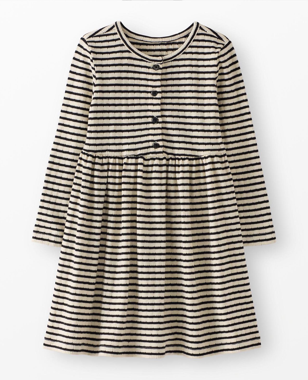Long Sleeve Pointelle Henley Dress