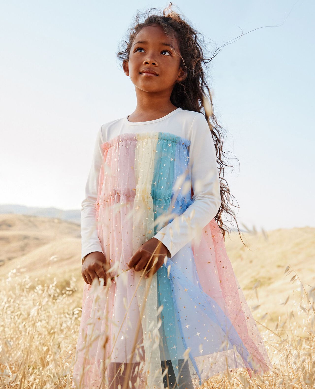 Long Sleeve Tulle Rainbow Dress - Image 2