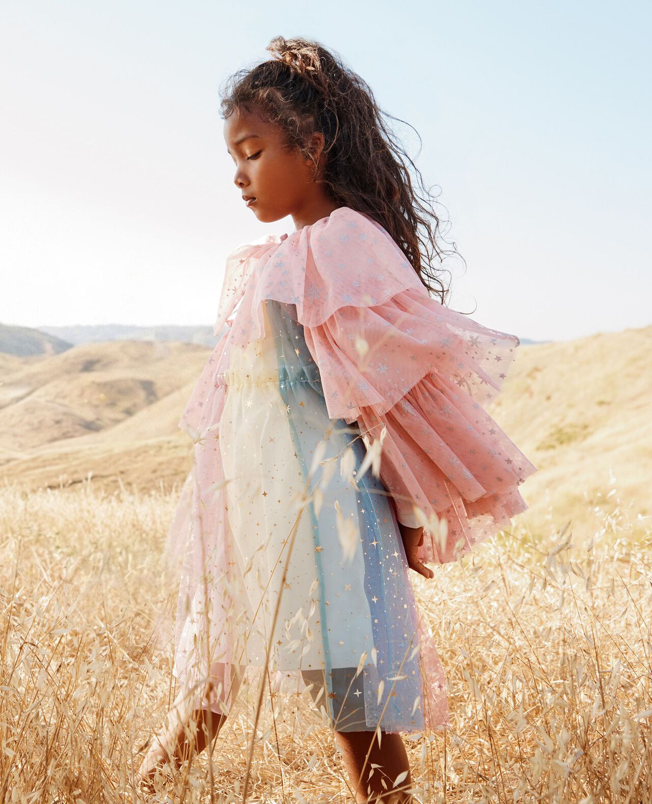 Long Sleeve Tulle Rainbow Dress - Image 3