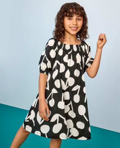 Puff Sleeve Challis Dress