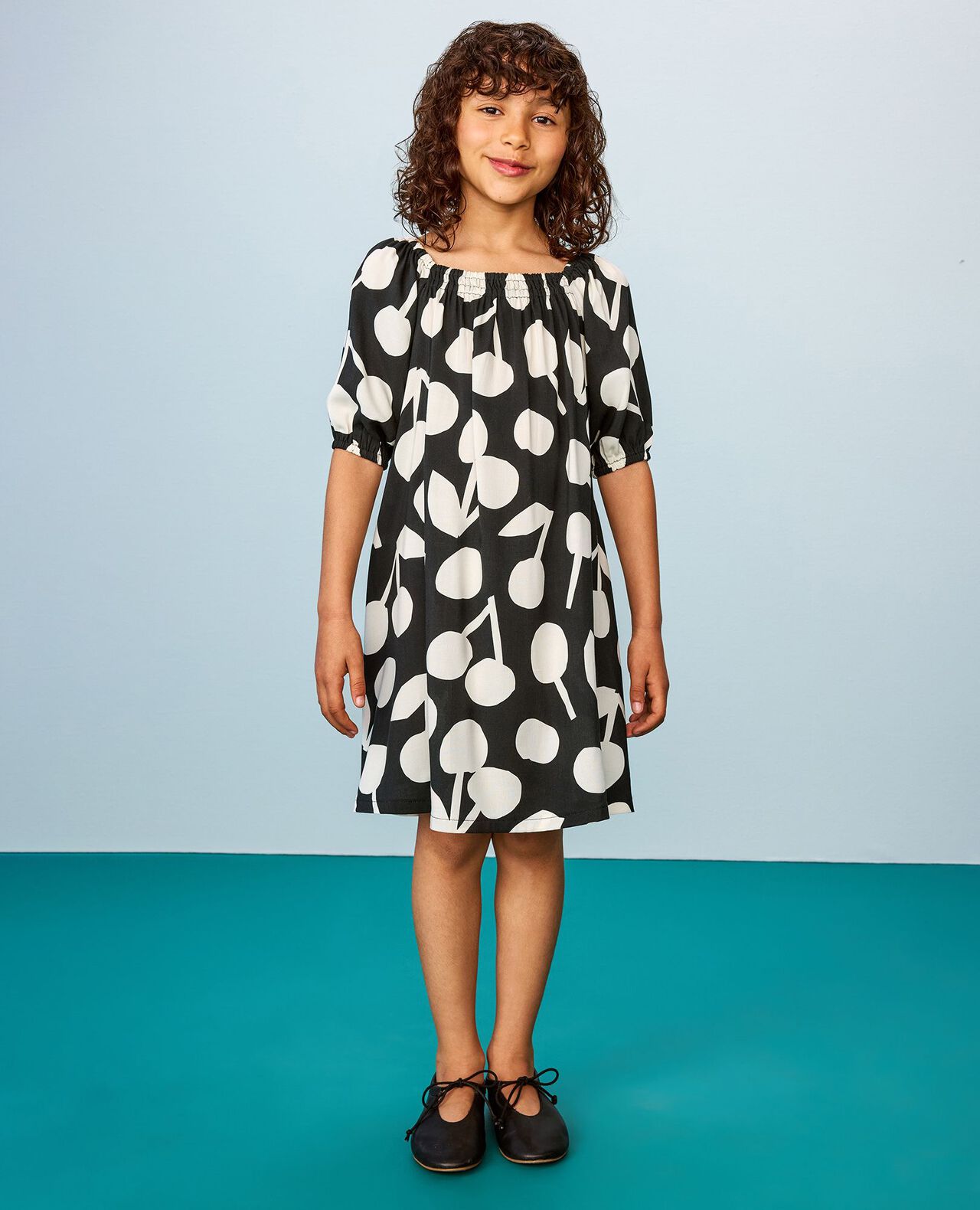 Puff Sleeve Challis Dress - Image 4