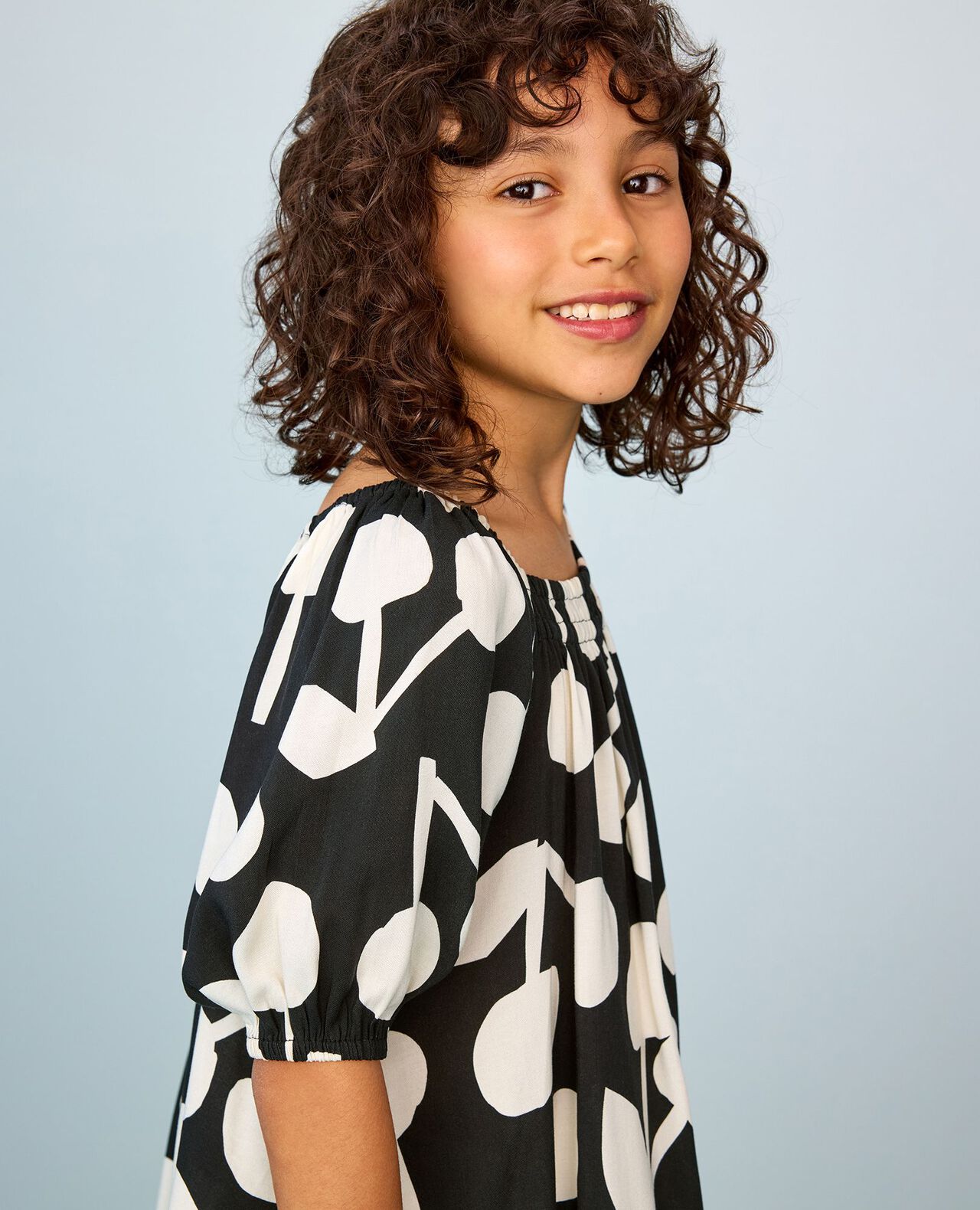Puff Sleeve Challis Dress - Image 6