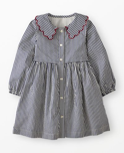 Collared Twill Dress with Pockets