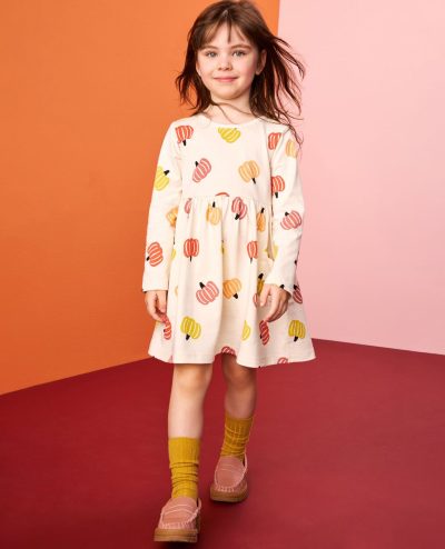 Halloween Long Sleeve Playground Dress with Pockets