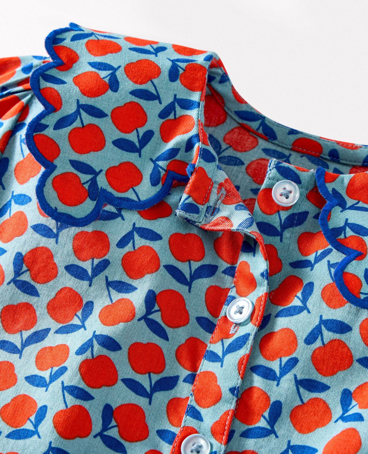 Long-Sleeve Collared Twill Top - Image 2