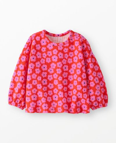 Balloon Sleeve Jacquard Top