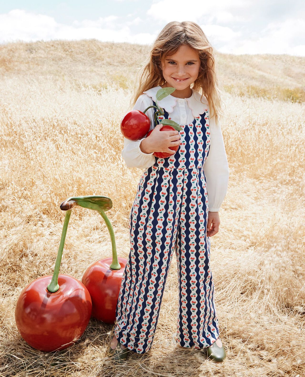 Twill Wide Leg Overalls - Image 3