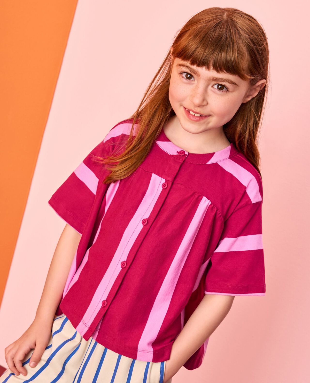 Striped Button Front Shirt