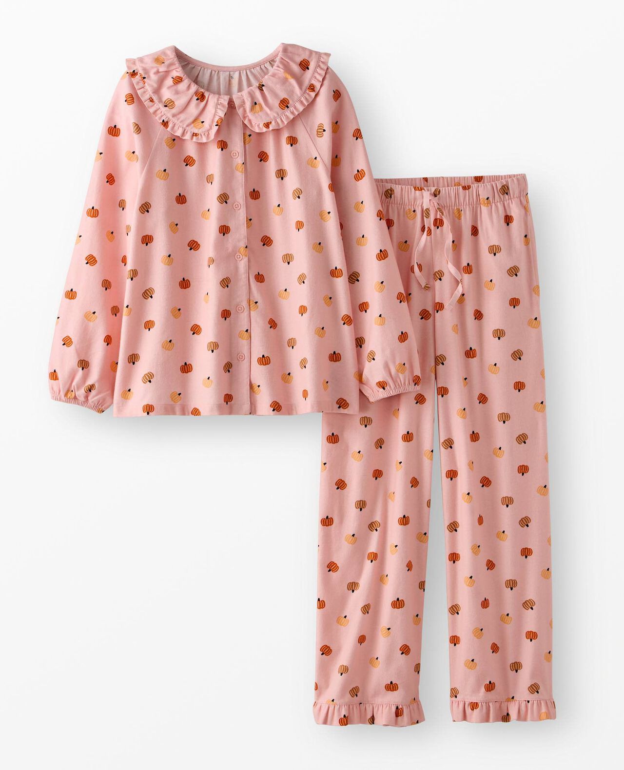 Women's Flannel Ruffle Pajama Set