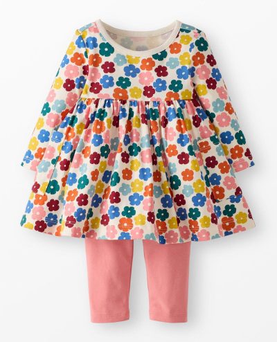 Baby Long Sleeve Pocket Dress & Leggings Set