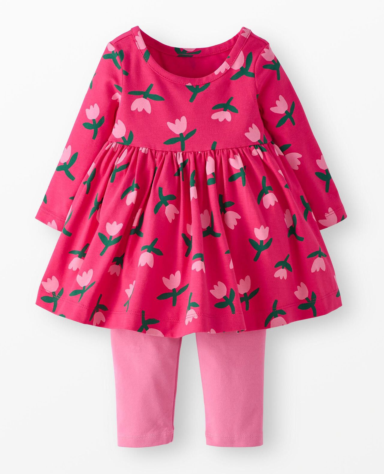 Baby Long Sleeve Skater Dress & Leggings Set - Image 2