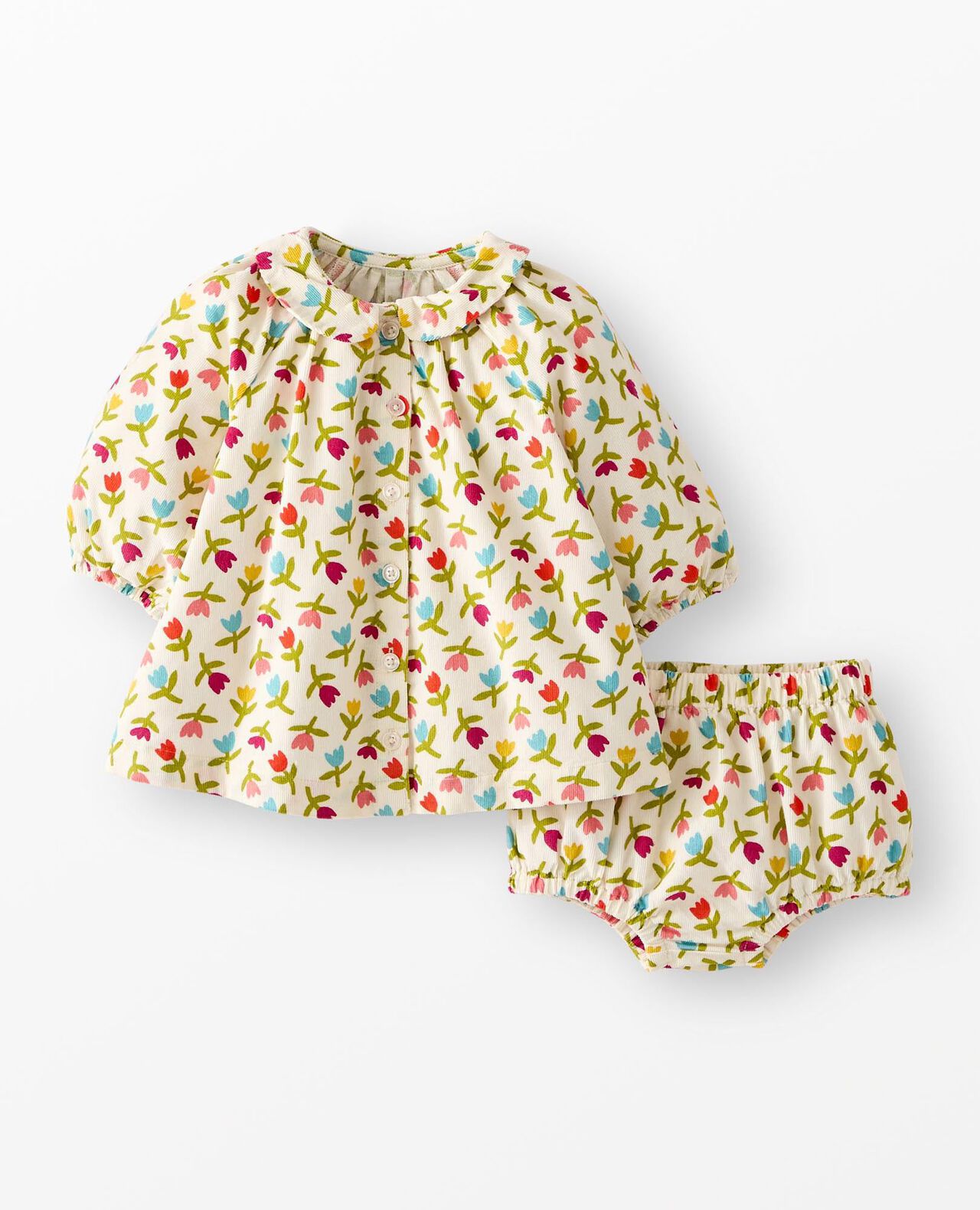 Baby Long Sleeve Corduroy Dress & Bloomers Set