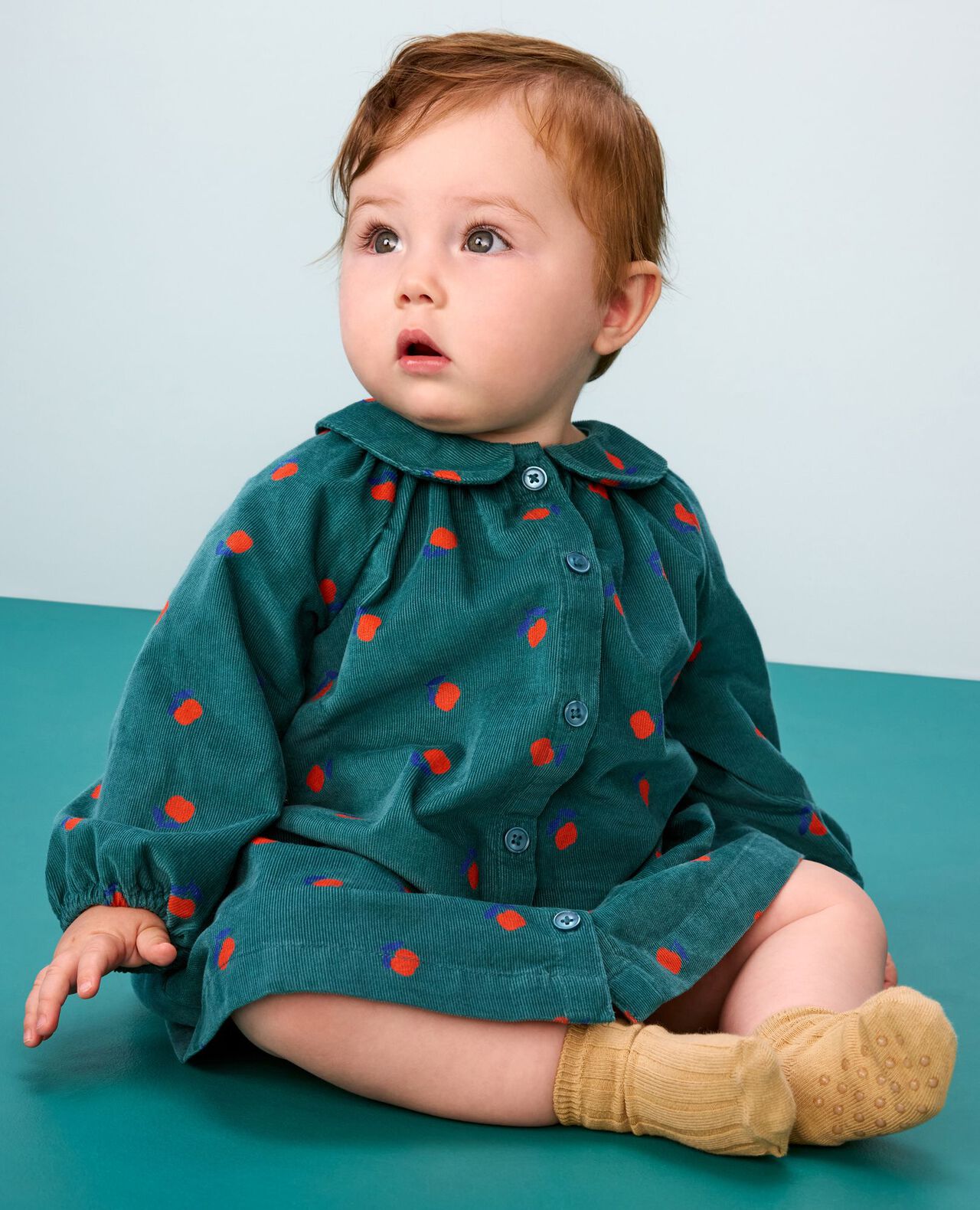 Baby Long Sleeve Corduroy Dress & Bloomers Set