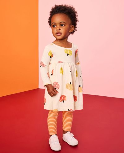 Baby Halloween Long Sleeve Pocket Dress & Leggings Set