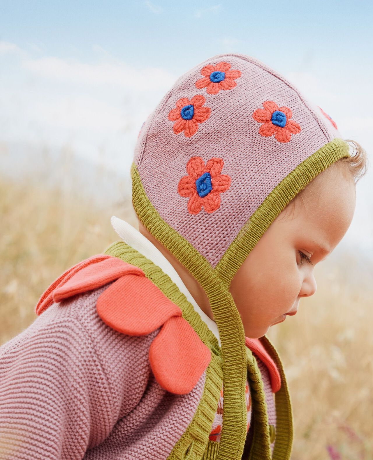 Baby Flower Cardigan & Hat Set - Image 5