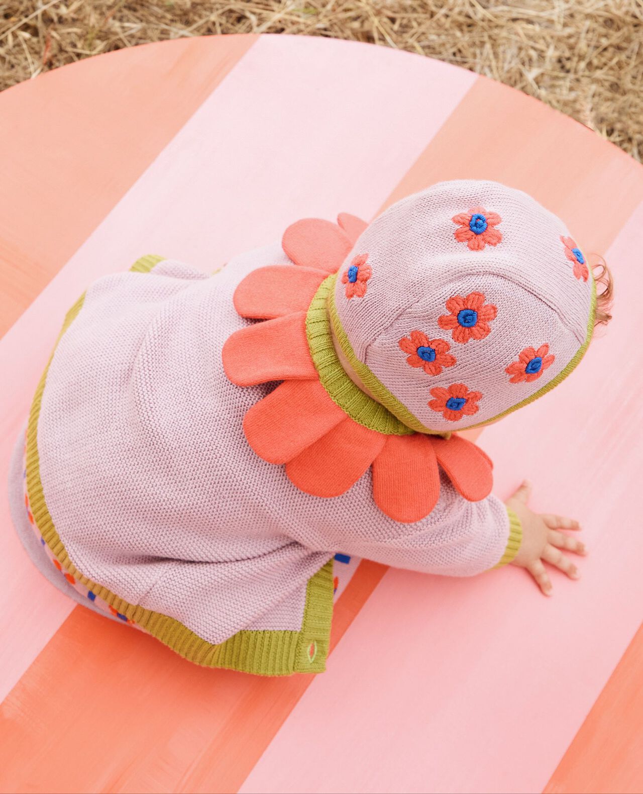 Baby Flower Cardigan & Hat Set - Image 6