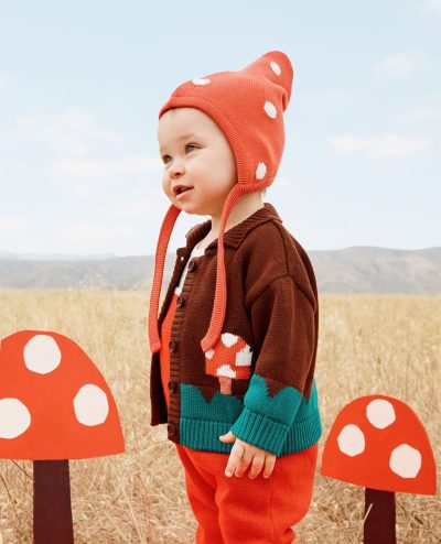 Baby Mushroom Cardigan & Hat Set