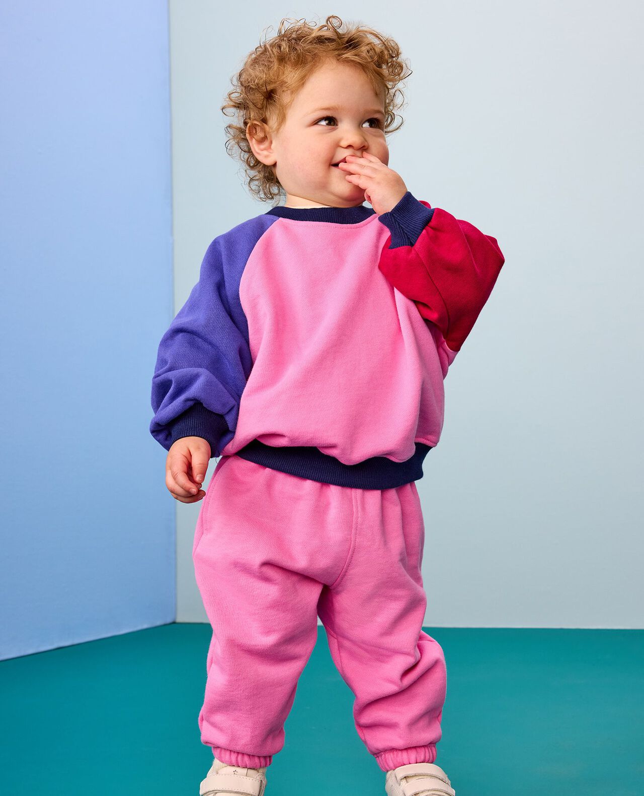 Baby French Terry Colorblock Sweatshirt & Sweatpants Set