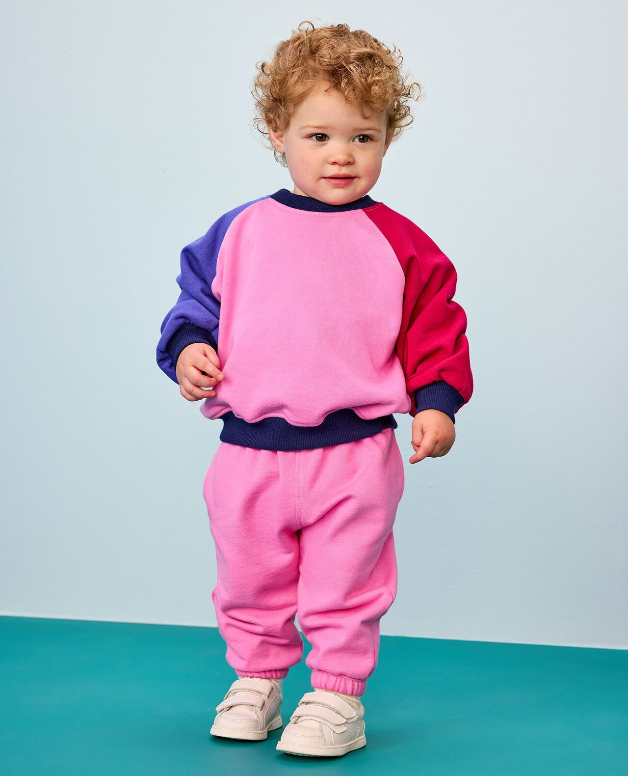 Baby French Terry Colorblock Sweatshirt & Sweatpants Set - Image 4