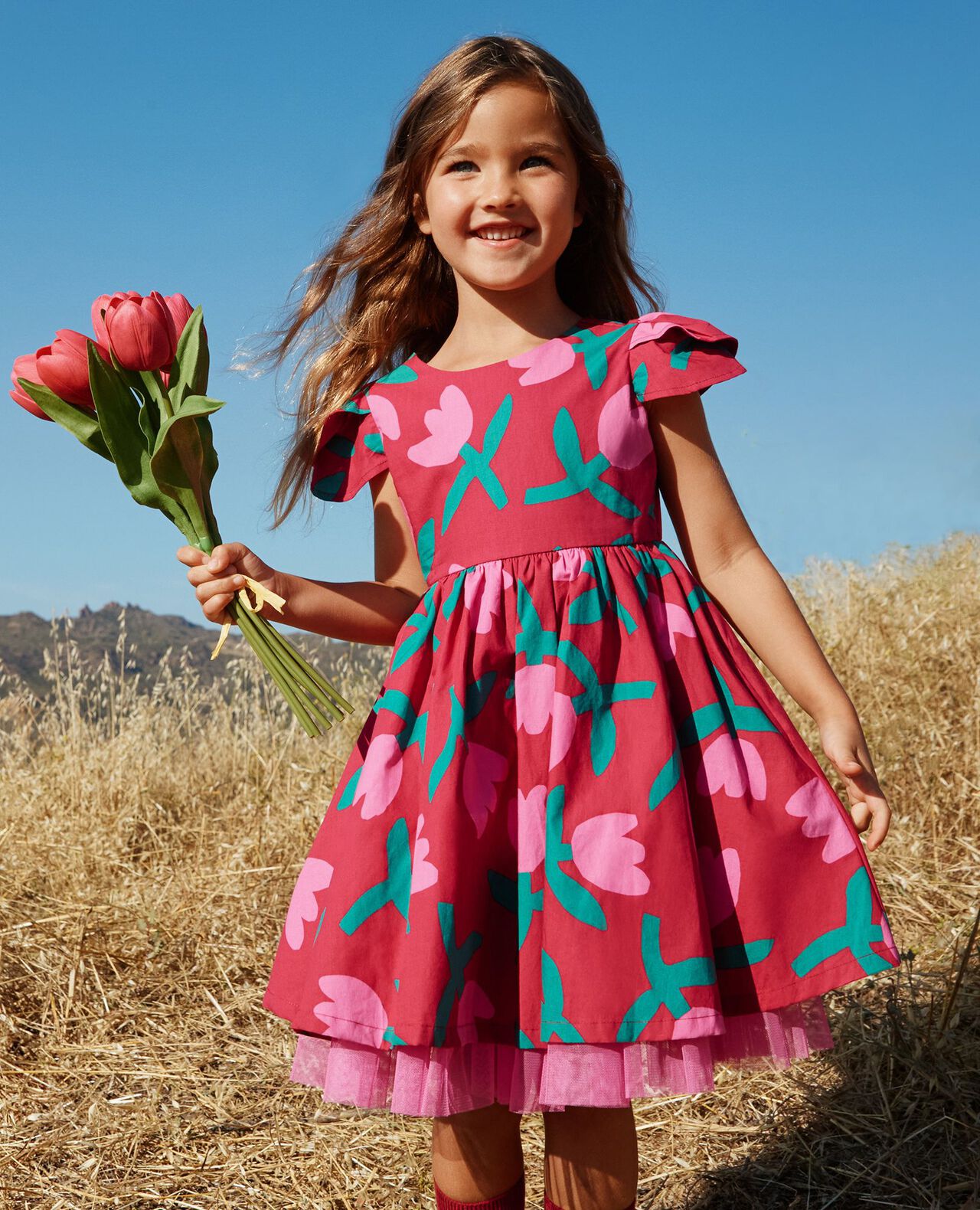 Poplin Twirl Dress with Pockets - Image 2