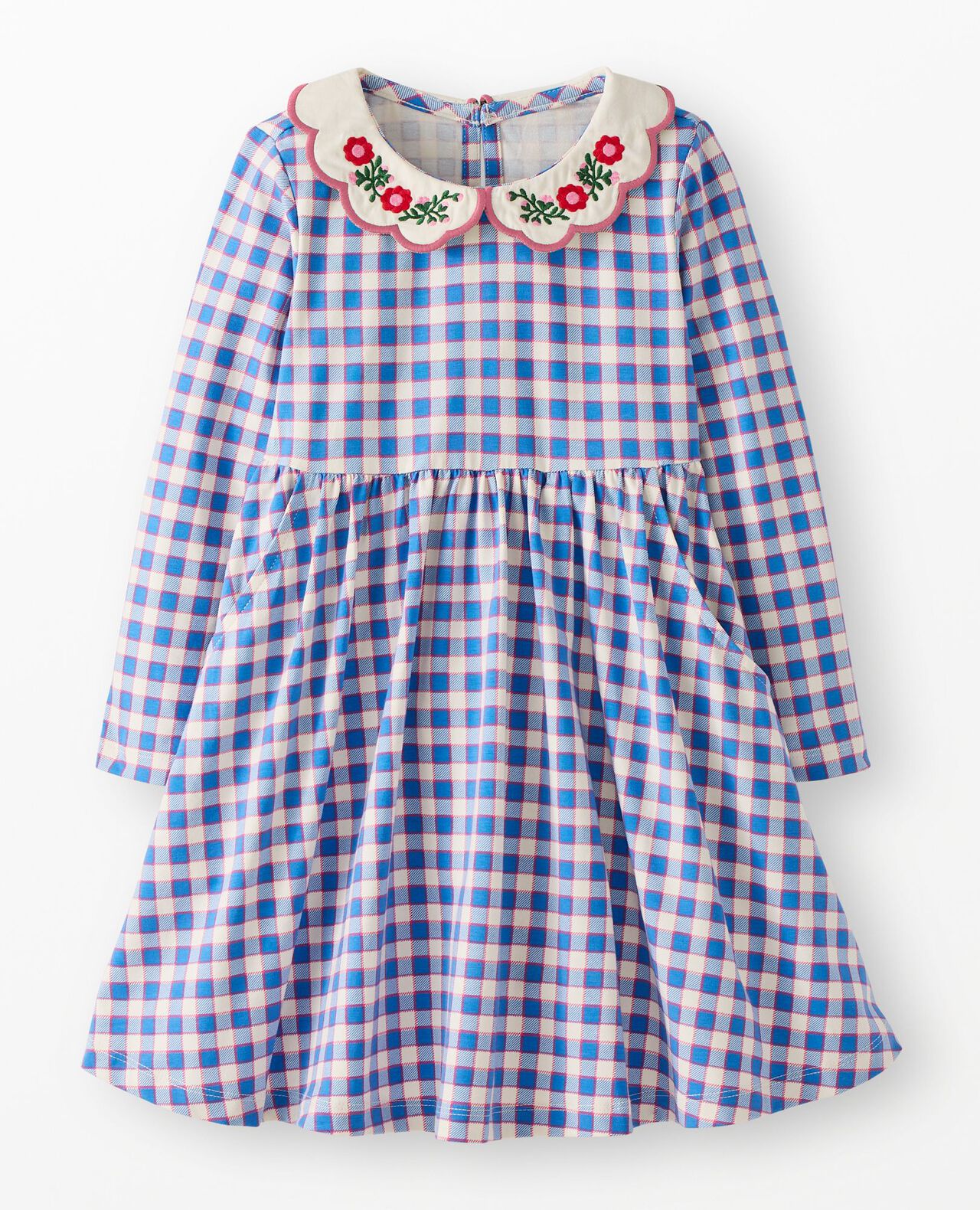 Long Sleeve Collared Skater Dress with Pockets