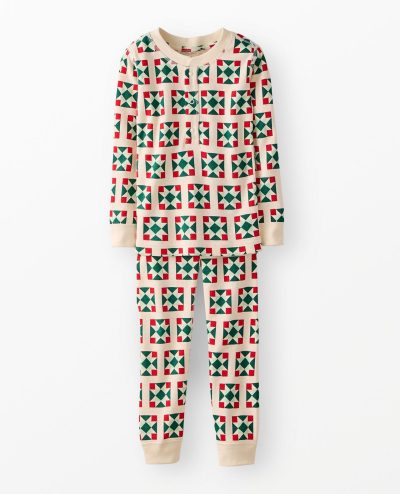 Waffle Henley Pajama Set