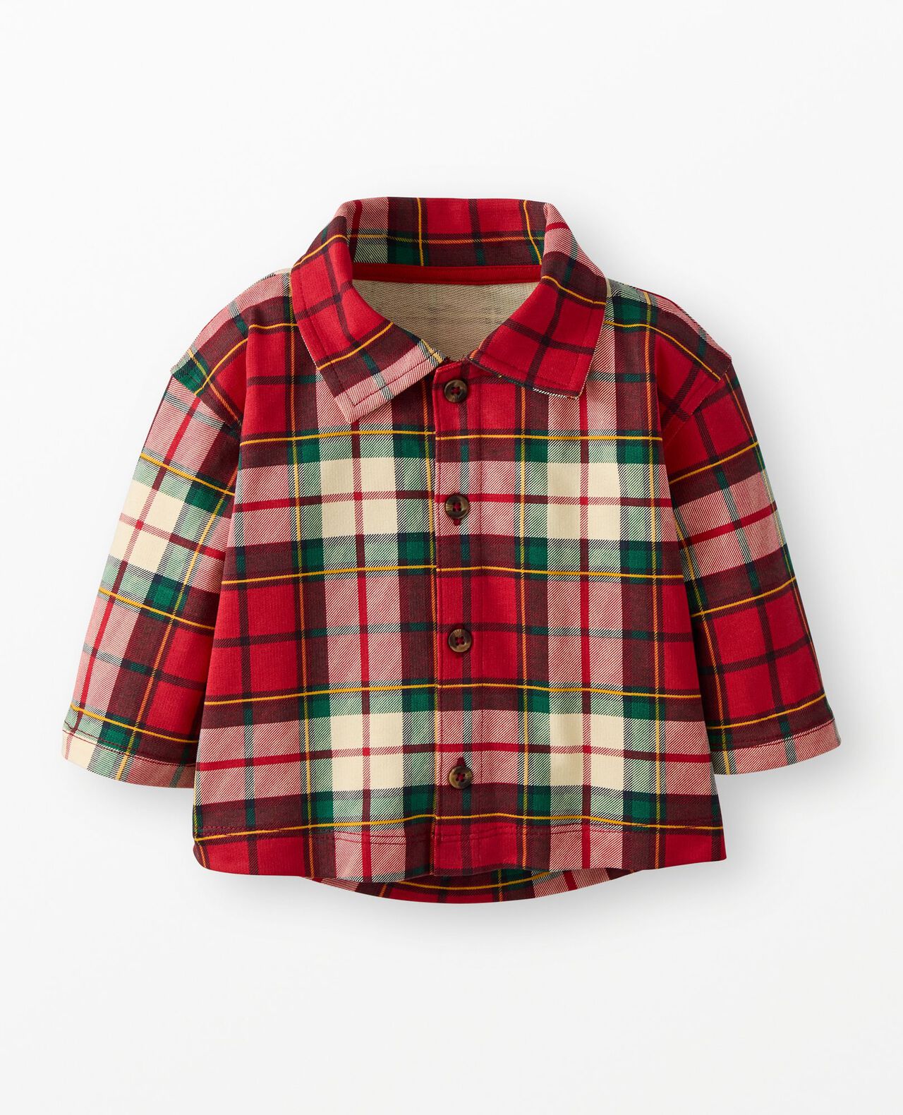 Baby French Terry Plaid Button Up Shirt