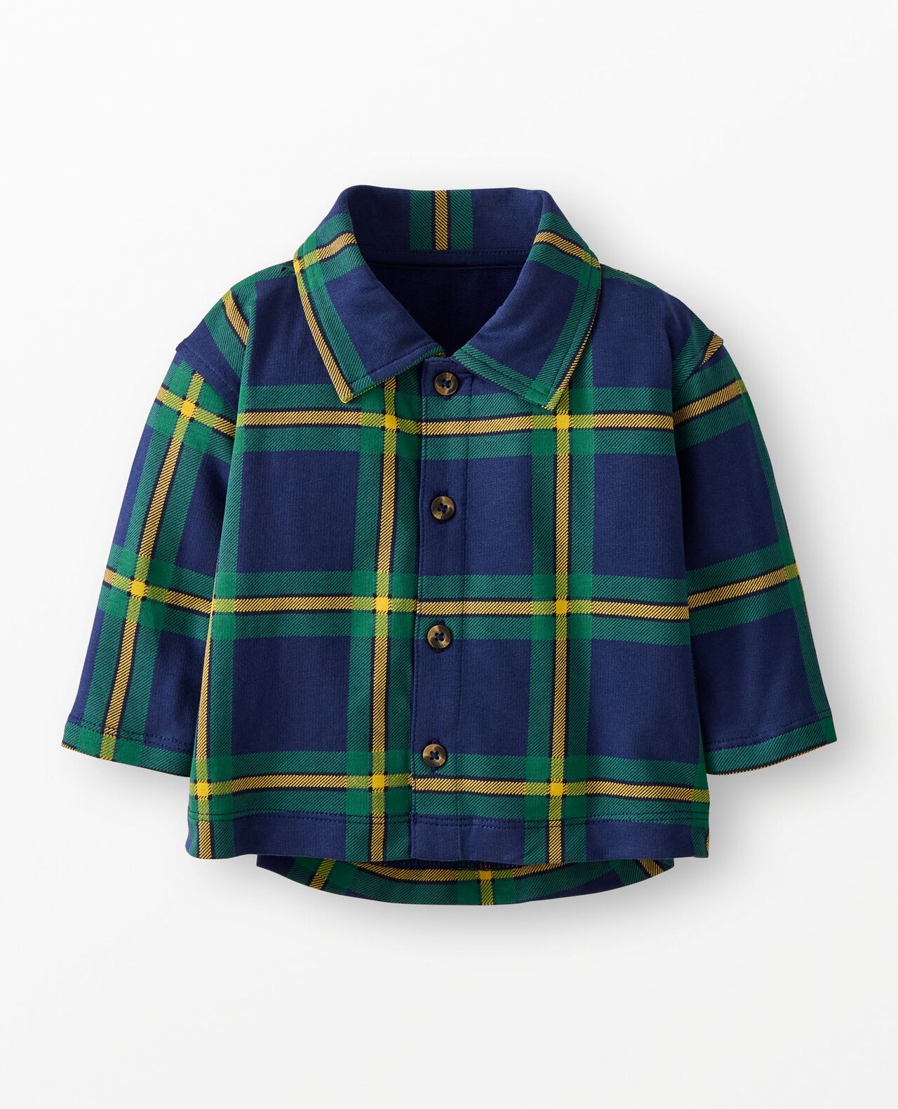 Baby French Terry Plaid Button Up Shirt