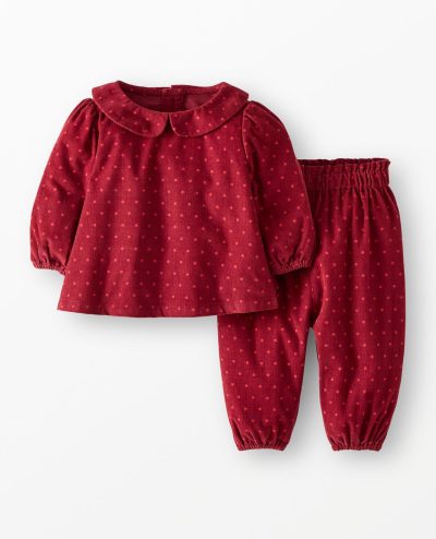 Baby Collared Corduroy Top & Pants Set