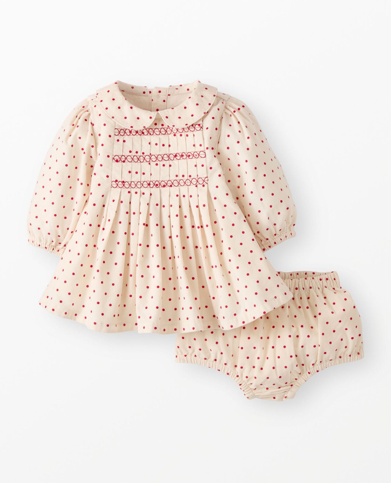 Baby Embroidered Corduroy Dress & Bloomers Set