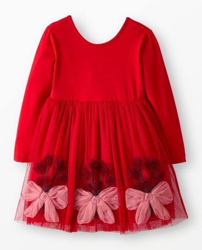 Long Sleeve Tulle Embroidered Dress